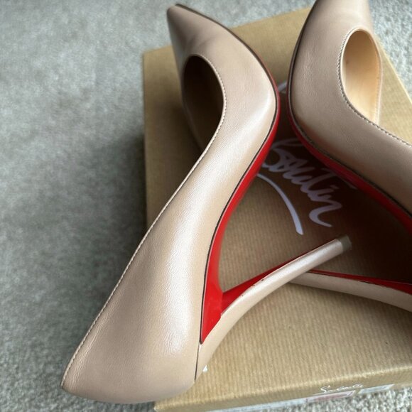 Christian Louboutin Apostrophy Pump 100 NAPPA Nude - Picture 13 of 16